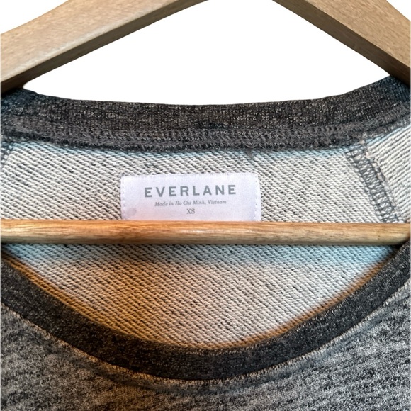 Everlane Oversized Crew Neck Short Sleeve Heather Black Sweater Top Size XS Tee - Picture 5 of 9